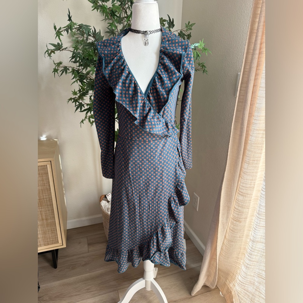 Matilda Jane Ruffle Wrap Midi Dress / Fall Floral / NWT Size S